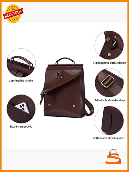 Genuine Leather Backpack Purse Women Vintage Travel Daypack Laptop Bag main image 5